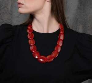 สร้อยคอเรซิ่นแฟชั่นขัดเงาคุณภาพดี ราคาถูก ดีไซน์ทันสมัย สร้อยคอลูกปัดเรซิ่นอีพ็อกซี่ธรรมชาติสั่งทำได้ - Product Image 2