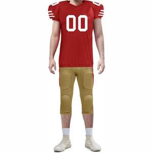 Uniforme de Fútbol Americano Personalizado al por Mayor, 100% Poliéster, Transpirable, Mangas Cortas, Tallas Grandes, Protección UV, Absorbe la Humedad - Product Image 4