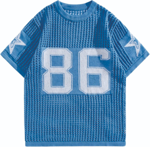 Maillot de football américain surdimensionné personnalisé Boxy recadrée rétro maille respirant sérigraphie tissu de sublimation Streetwear court - Product Image 6