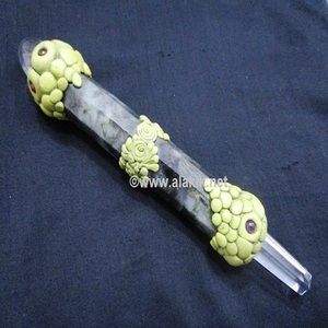 ไม้เท้ารักษาจักระทัวร์มาลีนทิเบตสีดำพร้อมองคชาติ - Product Image 3