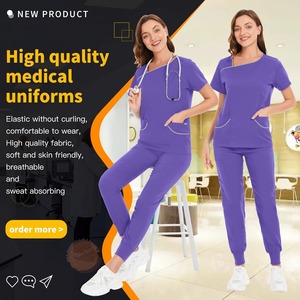 Uniforme de Enfermería de Punto Premium, Fabricante de Uniformes Médicos Cómodos de Poliéster/Algodón para Hospitales y Clínicas - Product Image 4