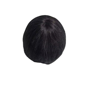 Peluca de Cabello Humano con Encaje Frontal Mono, Cabello Chino Virgen Remy, Parches de Cabello, Lacio Rizado, Ondulado Profundo, 1b+gris - Product Image 4