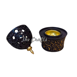 Antique Design Incense <b>Burner</b> In Metal Black And Gold Color Arabic Bakhoor <b>Burner</b> For Home Decor Accessories - Product Image 1