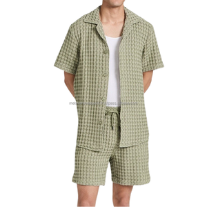 Ensemble d'été deux pièces pour homme, respirant et léger, style décontracté urbain, comprenant une chemise à manches courtes coordonnée - Product Image 5