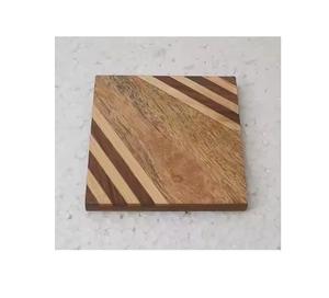 Posavasos de madera de acacia con estilo, Juego de 4 posavasos redondos de madera de acacia para bebidas y uso en bar de vino para mesa de Hotel, alfombrillas y almohadillas - Product Image 4