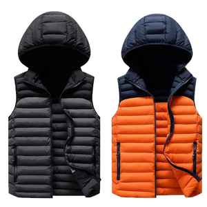 Chaleco acolchado de invierno cálido de dos tonos ligeramente acolchado para mujer al por mayor con decoración bordada con capucha y bolsillos - Product Image 3