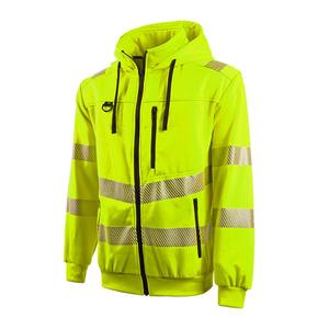 Sweat-shirt de travail unisexe pour adultes, vêtements de sécurité, sweat-shirt à capuche personnalisé à haute visibilité avec bas noir, taille grande - Product Image 5