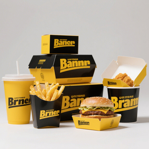 Cajas <span class=keywords><strong>de</strong></span> Papel Kraft para Alimentos, Impresión Personalizada, Cajas Piramidales para <span class=keywords><strong>Pizza</strong></span>, Pollo y Papas Fritas, Venta al por Mayor, Comida Rápida para Llevar - Product Image 5