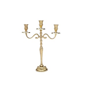 Candelabre en aluminium à 3 bras pour mariage et décoration de la maison, centre de table, finition dorée, fournitures pour événements et fêtes - Product Image 5