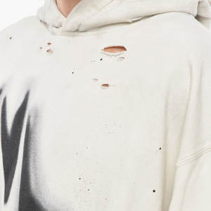 Sweat-shirt à capuche streetwear pour homme, coupe oversize, en coton French Terry, effet usé, logo personnalisé OEM, épaules tombantes - Product Image 6