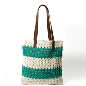 Sac à main en raphia tendance 2025, élégant, écologique, léger, taille personnalisée, sangle en cuir, usage quotidien, voyage - Product Image 1