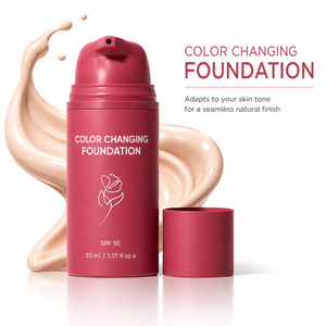 รองพื้นเปลี่ยนสีได้ รองพื้นชนิดน้ำปรับสีผิวสำหรับผู้หญิง ปรับสีผิวได้เอง ให้ลุคธรรมชาติ ปกปิดจุดบกพร่อง - Product Image 1