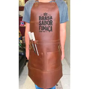 Full Leather Apron Bom De Brasa Hardware For Barbecue Professional