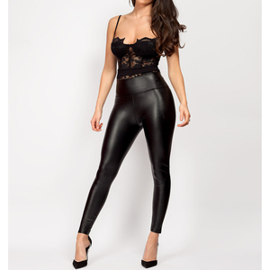 กางเกงเซ็กซี่ผ้าสแปนเด็กซ์/ โพลีเอสเตอร์สำหรับผู้หญิงเทรนด์2024สำหรับฤดูหนาวดีไซน์หน้าเรียบโดยคำใบ้ทรงพลัง - Product Image 1