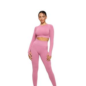 Camiseta Deportiva de Manga Larga para Mujer, Personalizada, 100% Poliéster, Gruesa, 250 g/m², Corte Ajustado, de Alta Calidad, para Gimnasio - Product Image 2