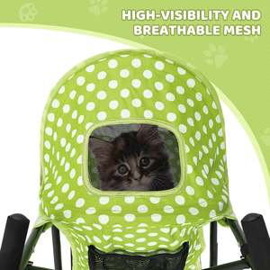 TH-PPS-576 Poussette Pliable Légère à 4 Roues avec Auvent Réglable, Maille Respirante et Cadre Durable pour Chiens et Chats - Product Image 3