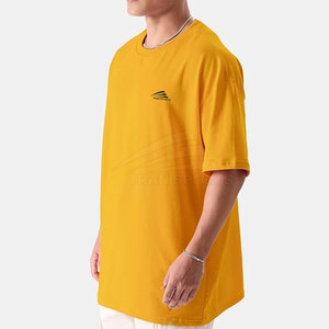 La mejor ropa de verano, camisetas de gimnasio de gran tamaño para hombres, hechas en fábrica, de punto de secado rápido, 220 gramos, hombro caído, estampado de patrón sólido - Product Image 4