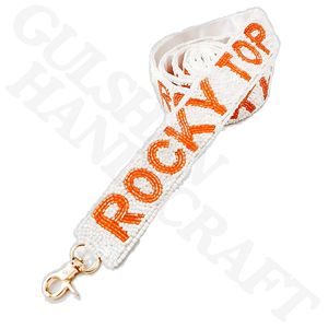 Sangle de sac à main perlée à carreaux blanc Tennessee violet 49X1.75 pouces remplacement de sac à main en coton pour College Texas Game Day Clear - Product Image 3