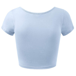 T-shirts de sport à col rond et manches courtes pour femmes, crop top anti-boulochage respirant, t-shirts de haute qualité - Product Image 6