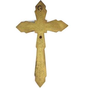 Cruz colgante con crucifijo de Jesús Iglesia ortodoxa Decoración cristiana Iglesia religiosa ortodoxa rusa Suministros de metal - Product Image 5