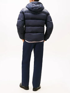 Vente chaude hommes hiver bouffante veste col montant cisaillement traitement épais rembourrage fermeture à glissière motif décorer tissu tissé - Product Image 2