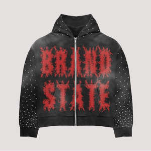 เสื้อฮู้ดดี้สไตล์สตรีทแวร์สำหรับผู้ชาย พิมพ์ลายทั่วตัว ผ้าฝรั่งเศสเทอร์รี่เนื้อหนัก วินเทจ พร้อมโลโก้แบบกำหนดเอง - Product Image 4