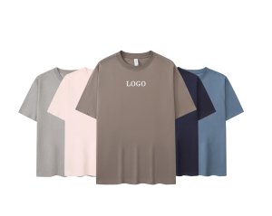 T-shirts en coton tricoté longs personnalisables avec logo, coupe décontractée, vêtements de sport pour hommes, haute qualité, respirants, unisexe - Product Image 5