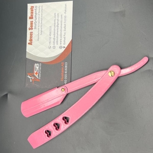 Rasoir Pliant Rose à Manche Droit en Acier Inoxydable pour Rasage du Visage et du Corps Rasoirs pour Dames de Coiffeur avec Logo Personnalisé - Product Image 2