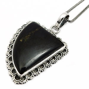 Tourmaline noire naturelle pierre précieuse Look élégant Boho pendentif 925 argent Sterling occasion spéciale bijoux en gros prix d'usine - Product Image 1