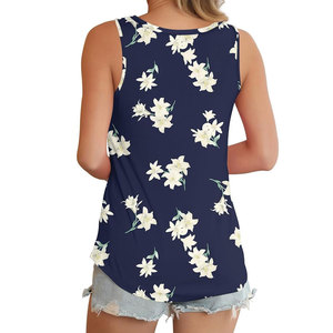 Camiseta sin mangas Lisa personalizada estirable PARA MUJER DE CALIDAD 100% al por mayor, Camiseta básica y elegante para mujer - Product Image 4