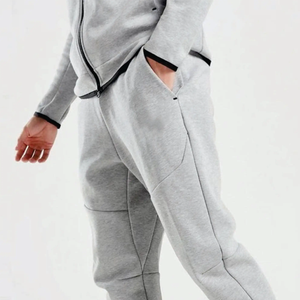 Otoño Casual 100% algodón hombres chándal alta calidad contraste Color sólido personalizado DTF Logo impreso sudadera activa Bottoms - Product Image 5