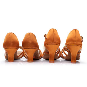 Zapatos de Baile Latino, Tango y Salsa para Mujer, Parte Superior de PU, Suela de Cuero Genuino, Forro de Algodón, Talla 38, Sandalias Plateadas - Product Image 4