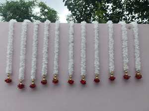 Guirnaldas perfumadas de GajraJasmine ligeramente perfumadas con flor de rosa para decoración de boda Templo Mandap Decoración Islámica Nikah - Product Image 5