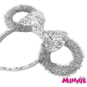 Bandeau d'oreilles Minnie Mouse sous licence, avec nœud à paillettes et guirlande, accessoire de coiffure scintillant pour déguisement, pour enfants et adultes - Product Image 1