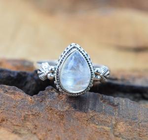 Anillo clásico de estilo bohemio, joyería para mujer, joyería de plata de ley 925, piedra lunar, piedra preciosa, anillo hecho a mano, regalo para el amor - Product Image 5