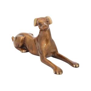 Estilo Vintage latón sentado perro riqueza símbolo estatua alto feroz Animal escultura para decoración del hogar - Product Image 1