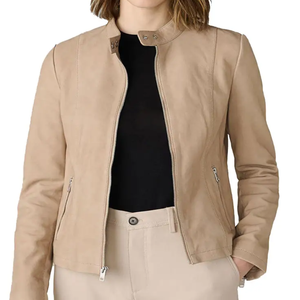 Veste d'extérieur d'hiver pour femme avec matériau en laine et plume remplissage à glissière pour adultes - Product Image 4