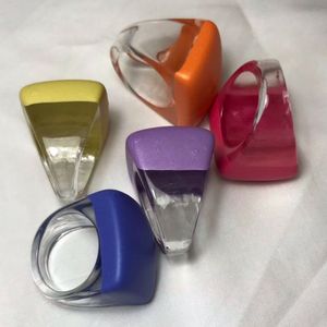 แหวนแฟชั่นทำจากเรซินธรรมชาติกันน้ำสวยงามปรับแต่งได้แหวนเครื่องประดับธรรมชาติคุณภาพดีที่สุดสีสันสดใส - Product Image 4