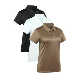 Camiseta de Golf de Manga Corta para Mujer, Transpirable, Informal, Ligera, de Tela Jersey, con Logotipo Personalizado Bordado - Product Image 5