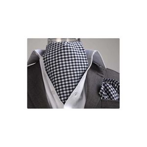 Navy Blue and White Small Checkered Scarf Handkerchief Set for Men Adult One Size - Product Image 1