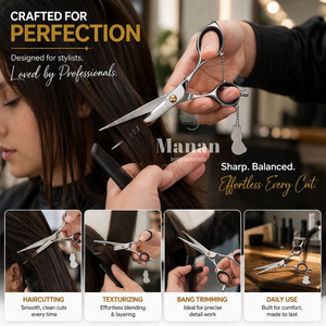กรรไกรตัดผมมืออาชีพขนาด 6.5 นิ้ว สแตนเลสสตีล คมกริบ สำหรับร้านทำผม รับผลิตแบบ OEM - Product Image 6