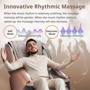 Fauteuil de massage complet, zéro gravité, massage Shiatsu, inclinable, avec chaleur, contrôle par application, verrouillage enfant, analyse corporelle, Bluetooth, rouleau pour les pieds - Product Image 4
