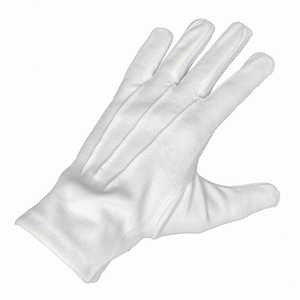 Guantes Masónicos de Alta Calidad, Blancos, de Algodón, Bordados a Mano, con Puño de Presión - Product Image 1