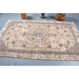 พรมตุรกีวินเทจขนแกะสีน้ำตาล4.6x7.8ft แฮนด์เมดสำหรับตกแต่งห้องโถง - Product Image 3