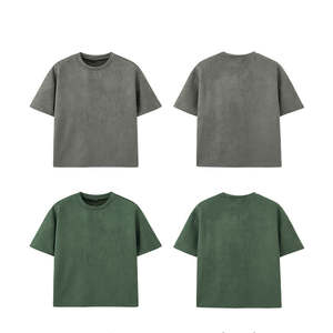 เสื้อยืดเปล่าแขนสั้นไซส์ใหญ่ผ้าคอตตอนสีพื้นสำหรับทุกเพศเสื้อยืดผ้าฝ้าย100% ออกแบบโลโก้ได้ตามต้องการ - Product Image 4