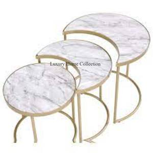 Mesa auxiliar de metal con diseño único Última llegada Mesa de anidación hecha a mano Latón Color antiguo Sombra Muebles de sala de estar - Product Image 4