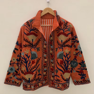 Vêtements pour femmes TNT Floral Suzani Broderie Veste Vêtements d'hiver Veste Femme Manteau TNT Tissu Suzani Veste - Product Image 1