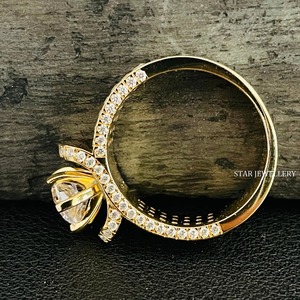 แหวนเพชรแบบโซลิแทร์1กะรัตทอง14K 1กะรัตแหวนเพชรเดี่ยวประดับ - Product Image 1