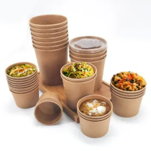 Wholesale Disposable Take Away Double Wall Paper Cup Various Size Oil Proof Paper Soup Cup