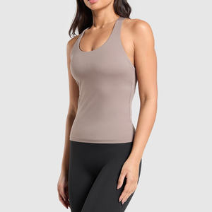 Servicios OEM Mujeres Sin mangas Gimnasio Fitness Racerback Entrenamiento Tank Tops Tallas grandes Acolchado Yoga Chaleco - Product Image 2